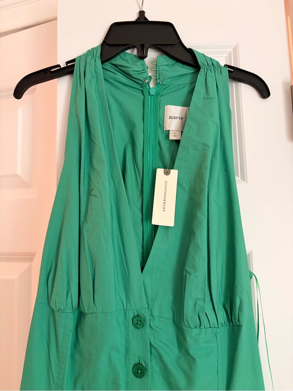 Sleeveless Green Halter Midi Dress - Picture 5 of 10